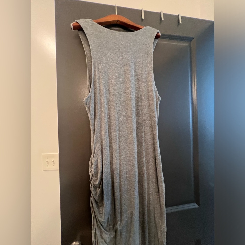 Banana Republic Heather Gray Long Maxi Sleeveless Bodycon Form Fitting Dress L - Picture 10 of 11